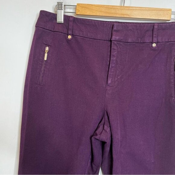 Charter Club Womens Size 6 Purple Plum Cropped Pant Stretch Mid Rise Office Wear - Picture 3 of 10